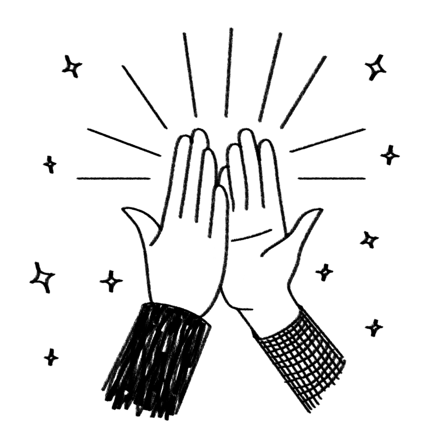 Two hands doing high five