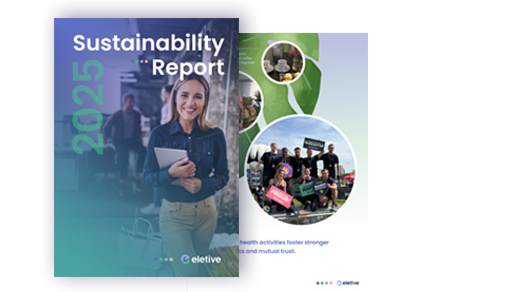 Eletive Sustainability Report 2025 cover and report spread